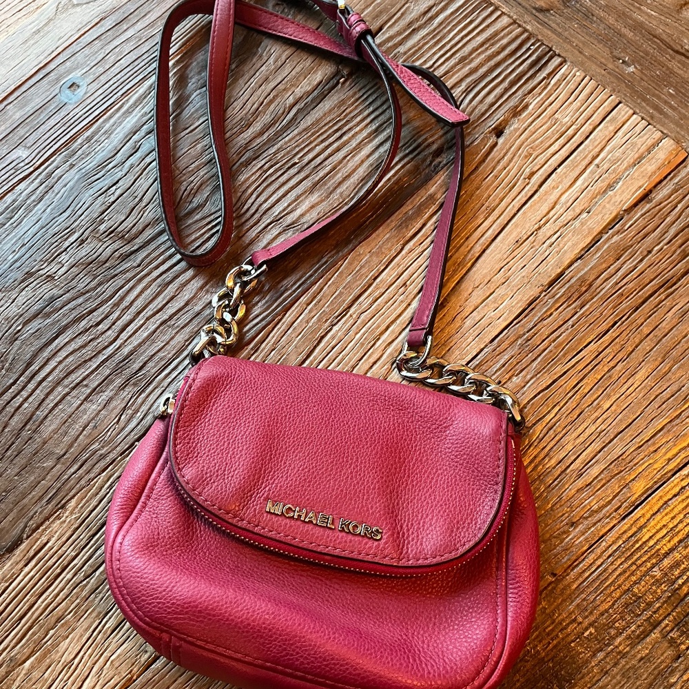 Michael Kors Bedford leather dark pink crossbody